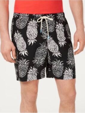 L Tommy Bahama Men's Naples Pineapple 6" Swim Trunks Swimwear Beach Large Summer